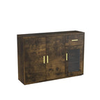 Modern Wood Buffet Cabinet with Doors and Drawers