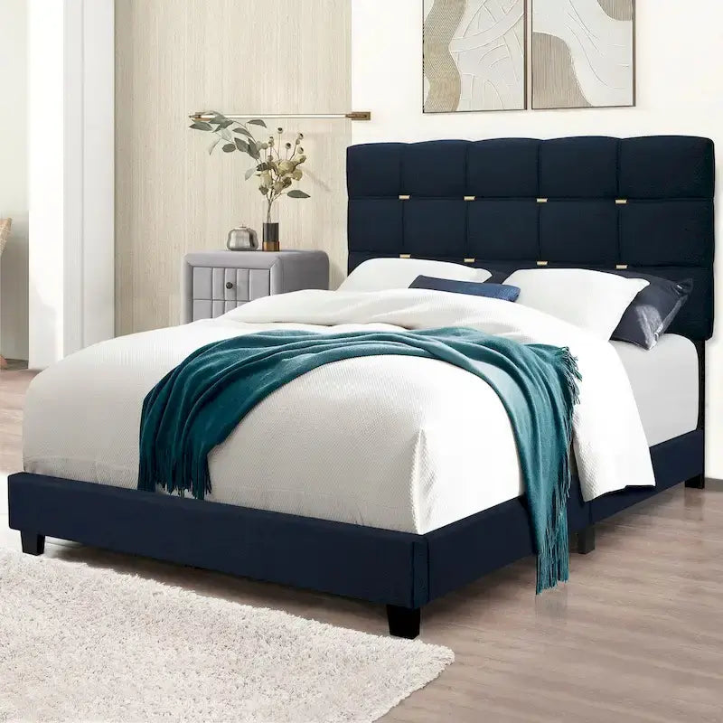 Queen Size Adjustable Upholstered Bed Frame Stylish Durable And Dirt-resistant, No Need For Bulky Innerspring Mattresses