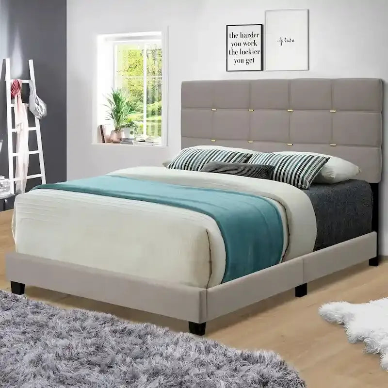 Queen Size Adjustable Upholstered Bed Frame Stylish Durable And Dirt-resistant, No Need For Bulky Innerspring Mattresses