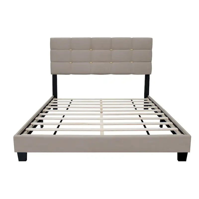 Queen Size Adjustable Upholstered Bed Frame Stylish Durable And Dirt-resistant, No Need For Bulky Innerspring Mattresses