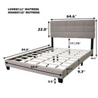 Queen Size Adjustable Upholstered Bed Frame Stylish Durable And Dirt-resistant, No Need For Bulky Innerspring Mattresses