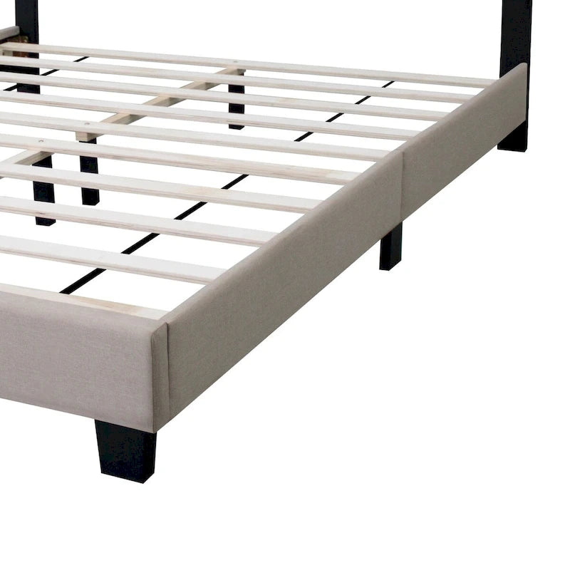 Queen Size Adjustable Upholstered Bed Frame Stylish Durable And Dirt-resistant, No Need For Bulky Innerspring Mattresses