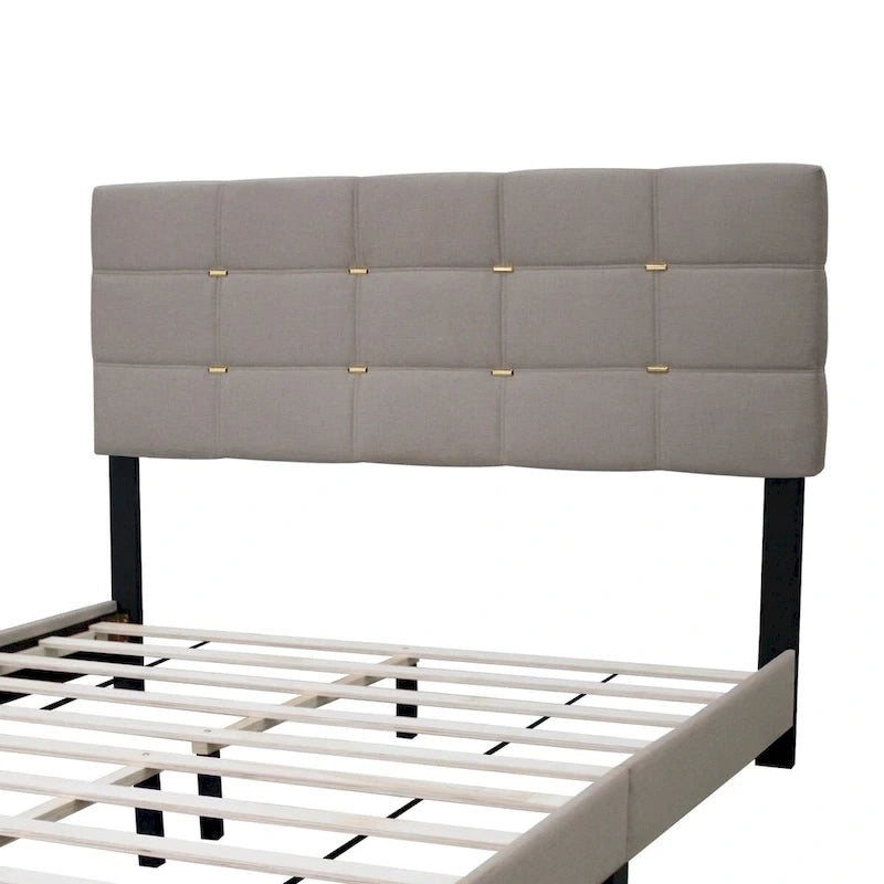 Queen Size Adjustable Upholstered Bed Frame Stylish Durable And Dirt-resistant, No Need For Bulky Innerspring Mattresses