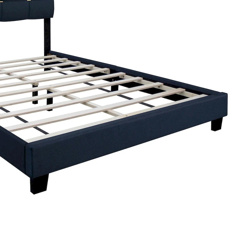 Queen Size Adjustable Upholstered Bed Frame Stylish Durable And Dirt-resistant, No Need For Bulky Innerspring Mattresses