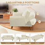 75.39 INCH Futon Sofa Bed, Convertible Folding Futon Couch Recliner Lounge For Living Room With 2 Pillow/Armrest