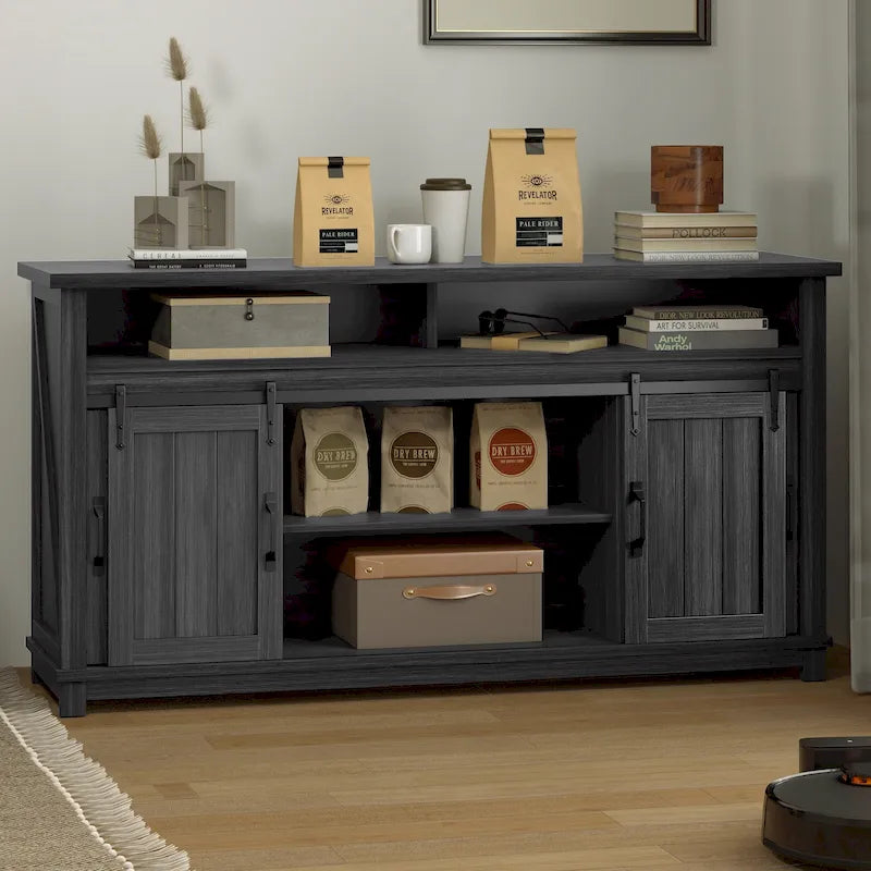 Farmhouse Sideboard Buffet Cabinet with Sliding Barn Doors