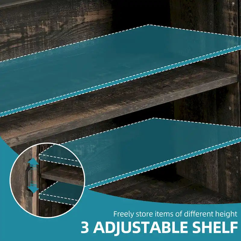 Farmhouse Sideboard Buffet Cabinet with Sliding Barn Doors