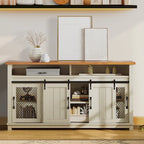 Farmhouse Sideboard Buffet Cabinet with Sliding Barn Doors
