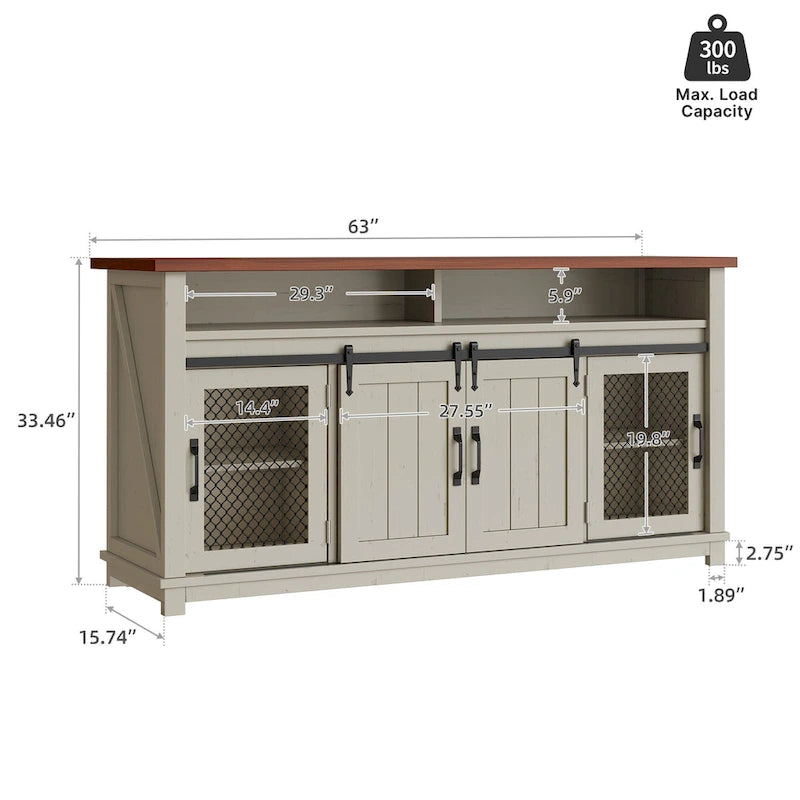 Farmhouse Sideboard Buffet Cabinet with Sliding Barn Doors