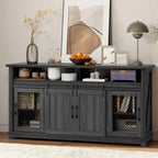 Farmhouse Sideboard Buffet Cabinet with Sliding Barn Doors
