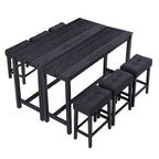 8 PCS Bar Table Dining Sets with Counter Stools and Built-in Power Outlets