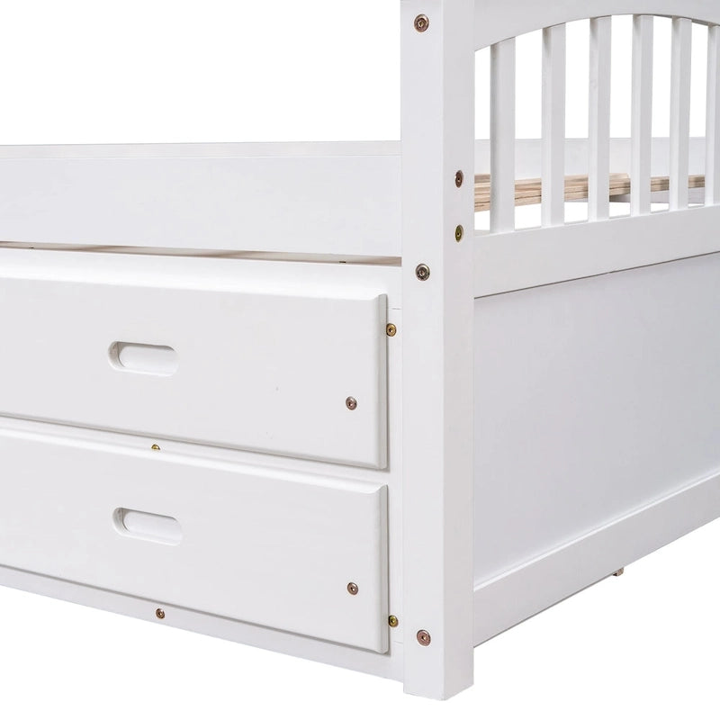 Twin Size Platform Storage Bed Solid Wood Bed with 6 Drawers