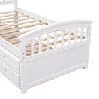 Twin Size Platform Storage Bed Solid Wood Bed with 6 Drawers