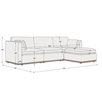Donna Oversized Modular Sectional Fabric Sofa with Upgraded Wood Base