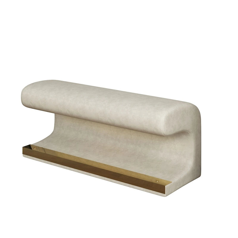 Entryway Bench Leather Upholstered Ottoman with LED sensor light for living room, bedroom, end of bed