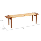 Teakwood and Rattan Bench