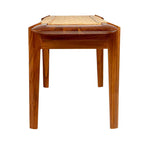 Teakwood and Rattan Bench