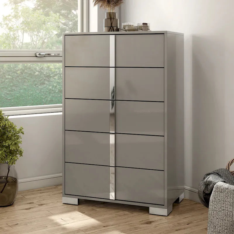 Furniture of America Erina Modern Glossy 5-Drawer Chest