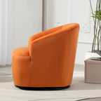 Accent Chair with Barrel-shaped Design and 360 Degree Swivel Feature