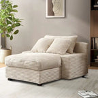 Modern Stylish Corduroy Fabric Upholstered Chaise Lounge Chair