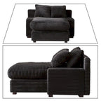 Modern Stylish Corduroy Fabric Upholstered Chaise Lounge Chair