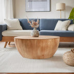 35.43  Vintage Style Bucket Shaped Round Coffee Table with Storage Flip Top