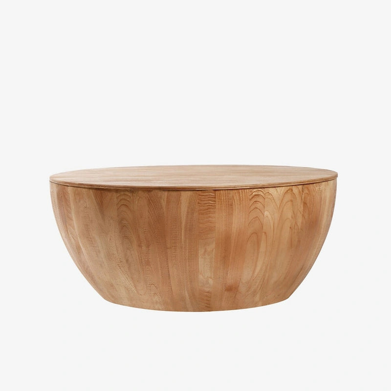 35.43  Vintage Style Bucket Shaped Round Coffee Table with Storage Flip Top