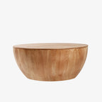 35.43  Vintage Style Bucket Shaped Round Coffee Table with Storage Flip Top