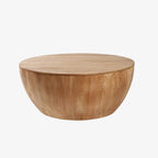 35.43  Vintage Style Bucket Shaped Round Coffee Table with Storage Flip Top