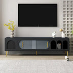 Modern TV Stand for 70+ Inch TV, Entertainment Center TV Media Console Table,with 3 Shelves and 2 Cabinets