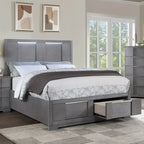 Furniture of America Tona Contemporary 5-Piece Grey Wood Storage Platform Bedroom Set with LED Lights