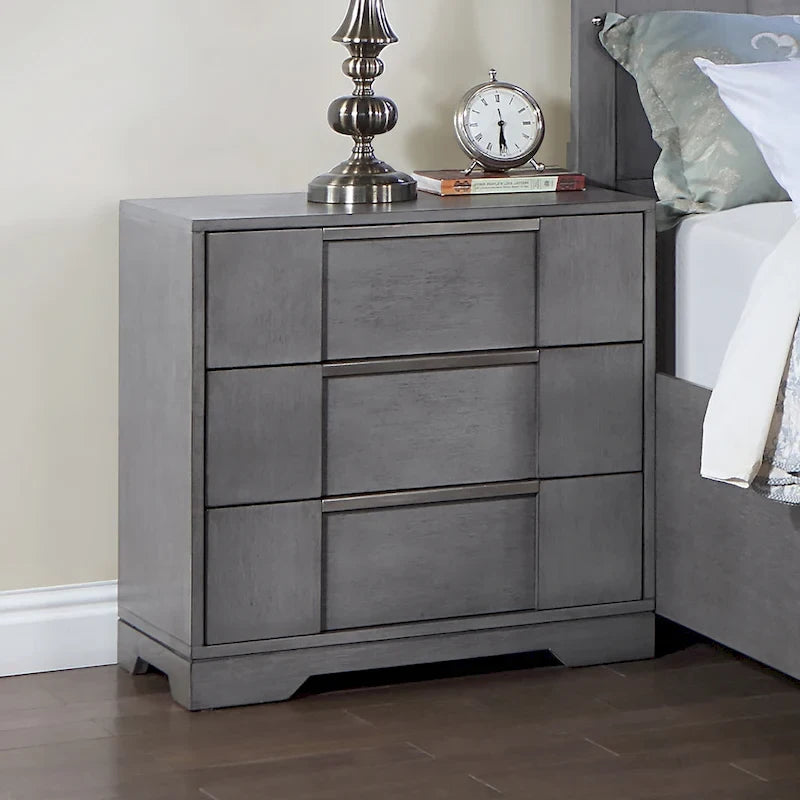 Furniture of America Tona Contemporary 5-Piece Grey Wood Storage Platform Bedroom Set with LED Lights