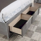 Furniture of America Tona Contemporary 5-Piece Grey Wood Storage Platform Bedroom Set with LED Lights