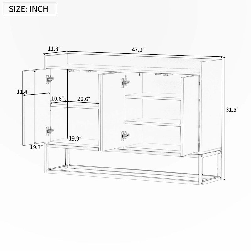 Modern Sideboard Elegant Buffet Cabinet with Large Storage