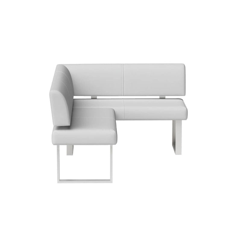 Somette Leah White Nook Corner Dining Bench